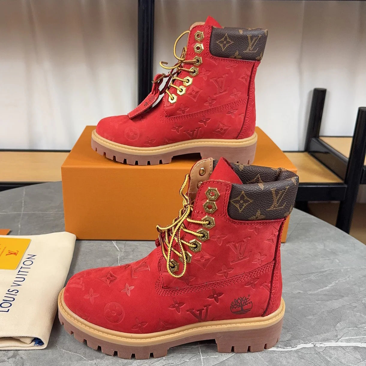 New fashion printed couple's short boots 1024101706