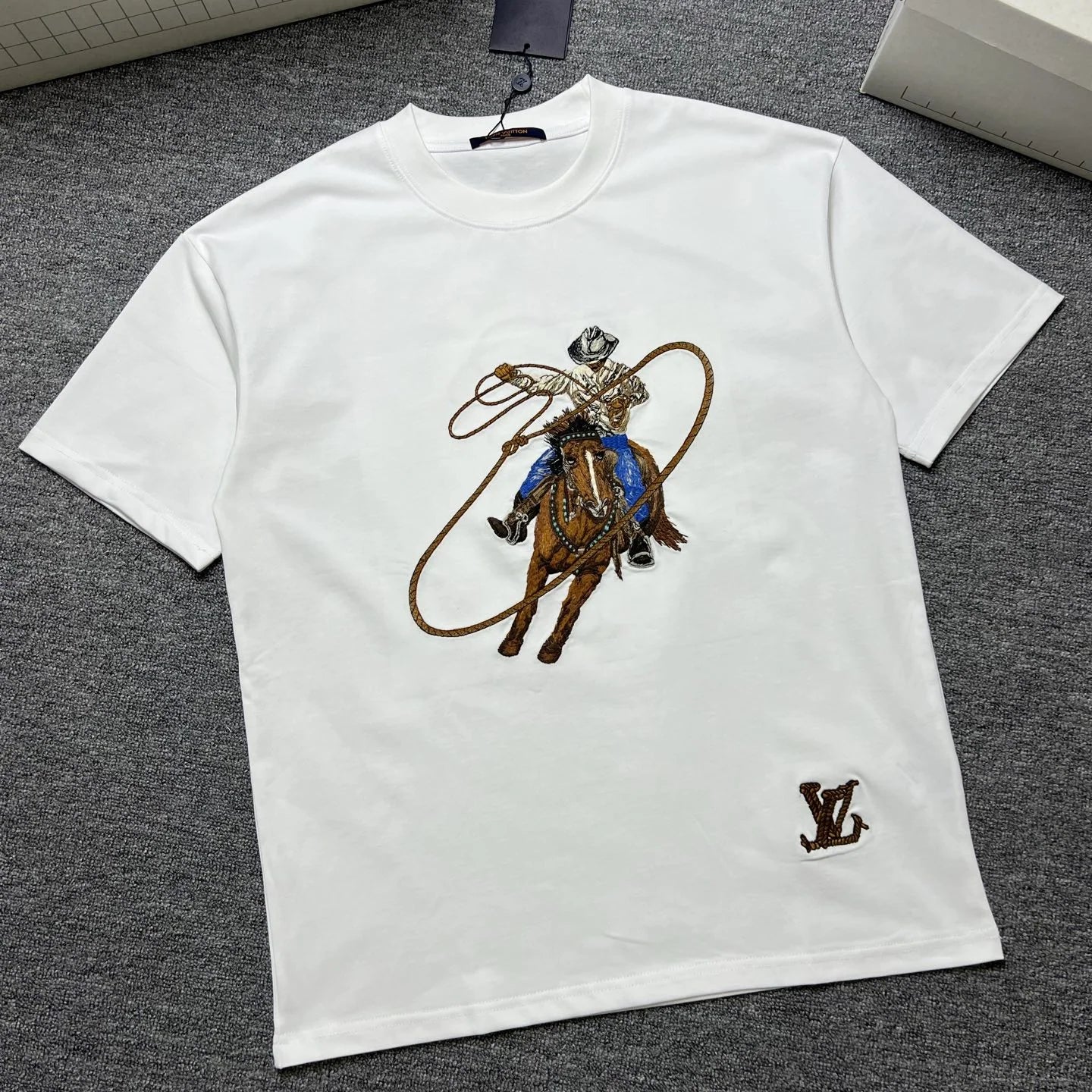 Embroidered Western cowboy short-sleeved T-shirt 1426013008