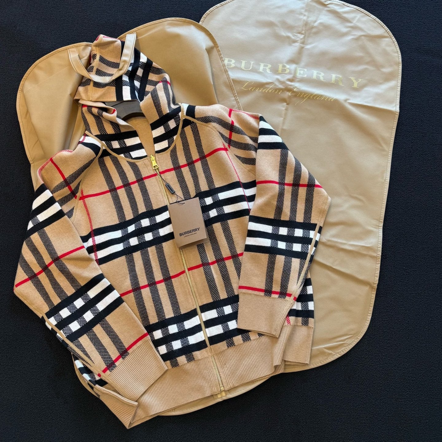 Classic double-sided hooded loose cardigan 1024102321