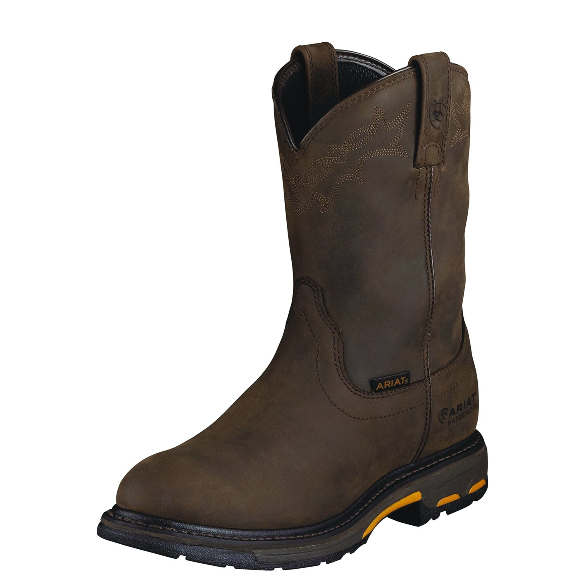 ARIAT Men's WorkHog Pull-on H2O Boot - Oily Distressed Brown