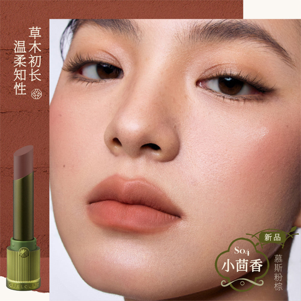 Girlculture Love Talk Matte Lipstick Mist Spring Summer No Makeup Mouth Brown Naked Color Cover Lipstick Pattern Not Easy to Stick to Cup DB image 2