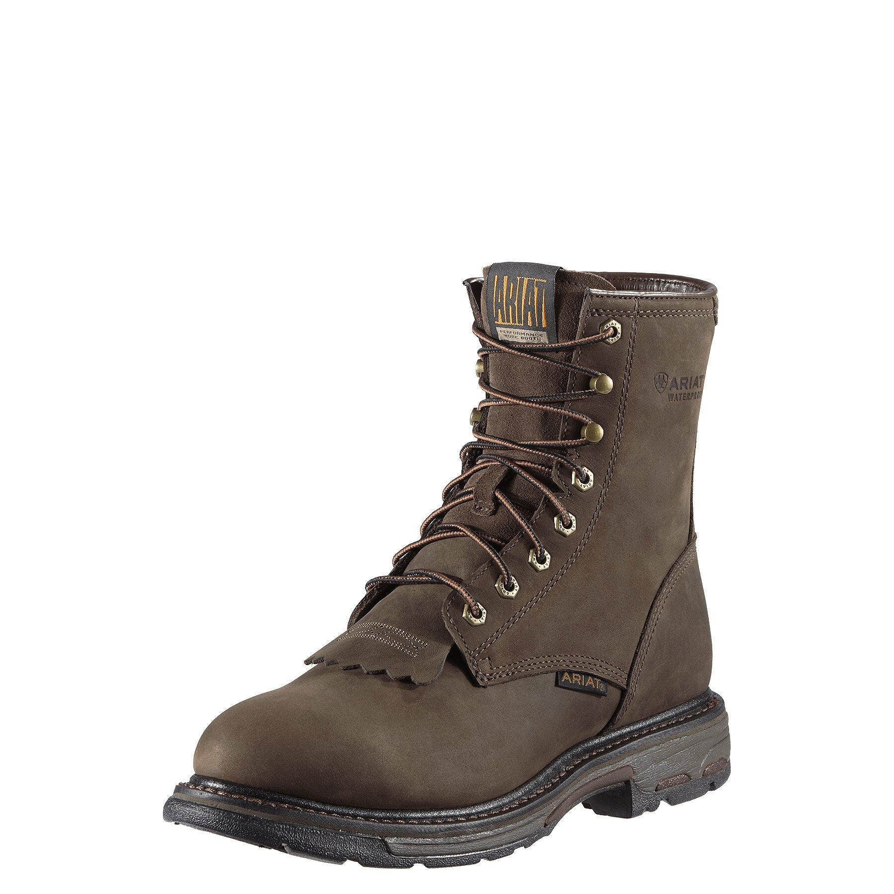 ARIAT Men's WorkHog 8" H2O Boot - Oily Distressed Brown