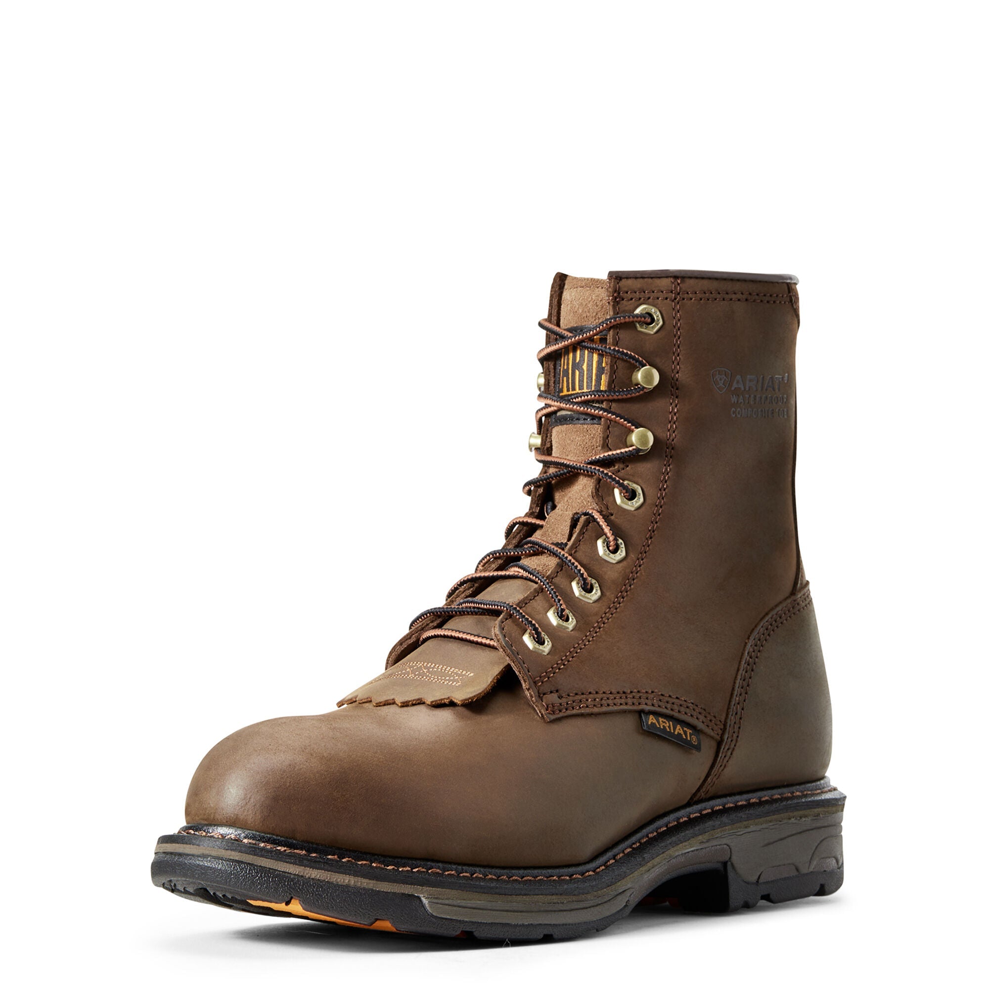 ARIAT Men's WorkHog 8" H2O Composite Toe Boot - Oily Distressed Brown