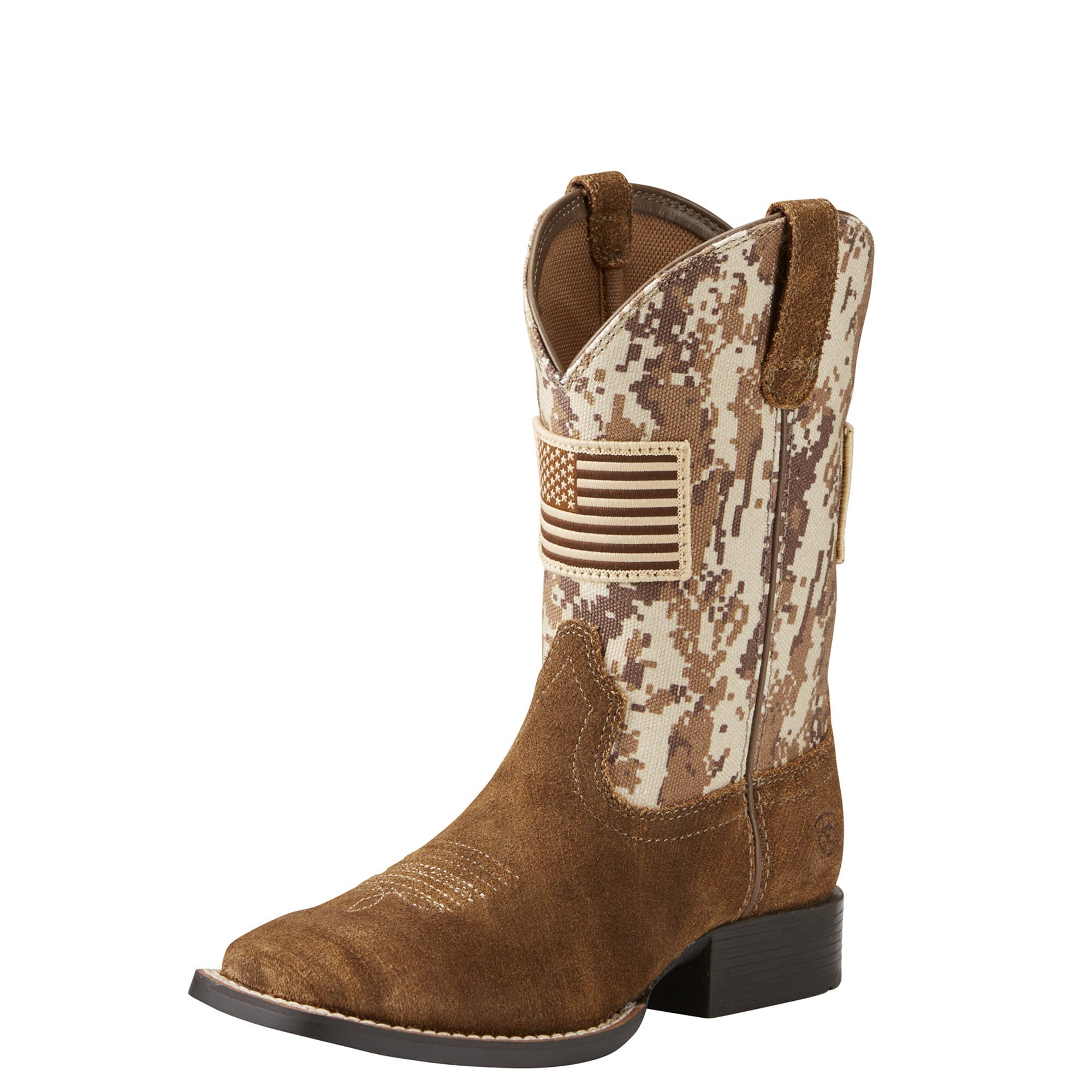 ARIAT Kids Patriot Boot - Antique Mocha/Sand Camo Print