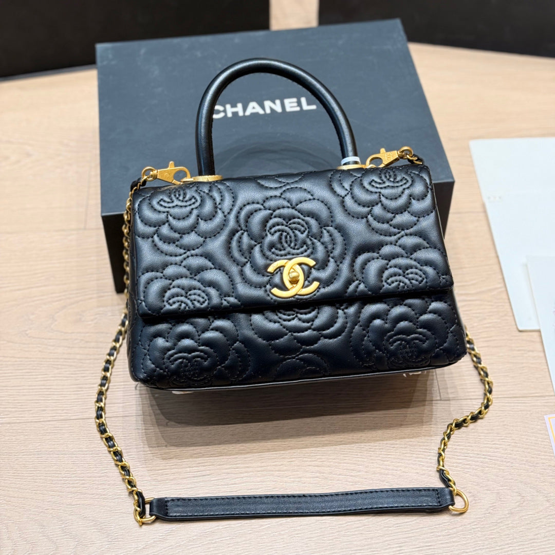 CNL Camellia-Embroidered Handbag 1826031601