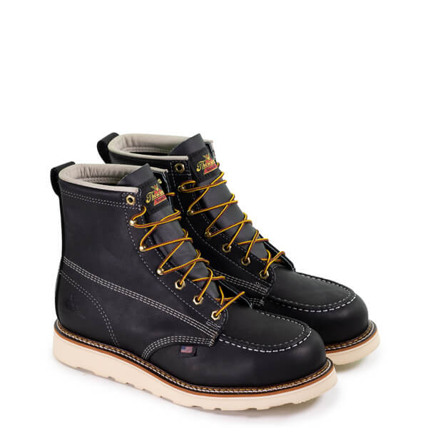 Men's Thorogood AMERICAN HERITAGE – 6" BLACK SAFETY TOE – MOC TOE MAXWEAR WEDGE