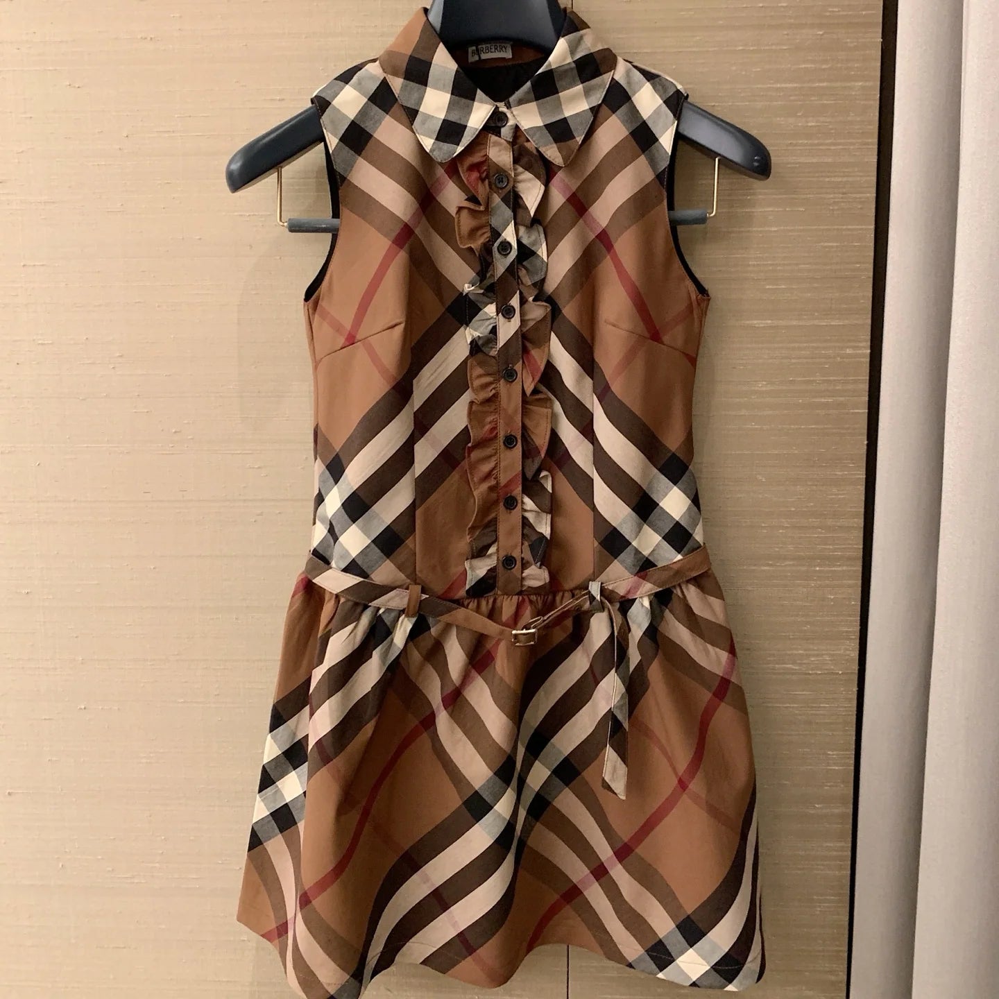 Classic pure cotton checkered vest dress 1426020203