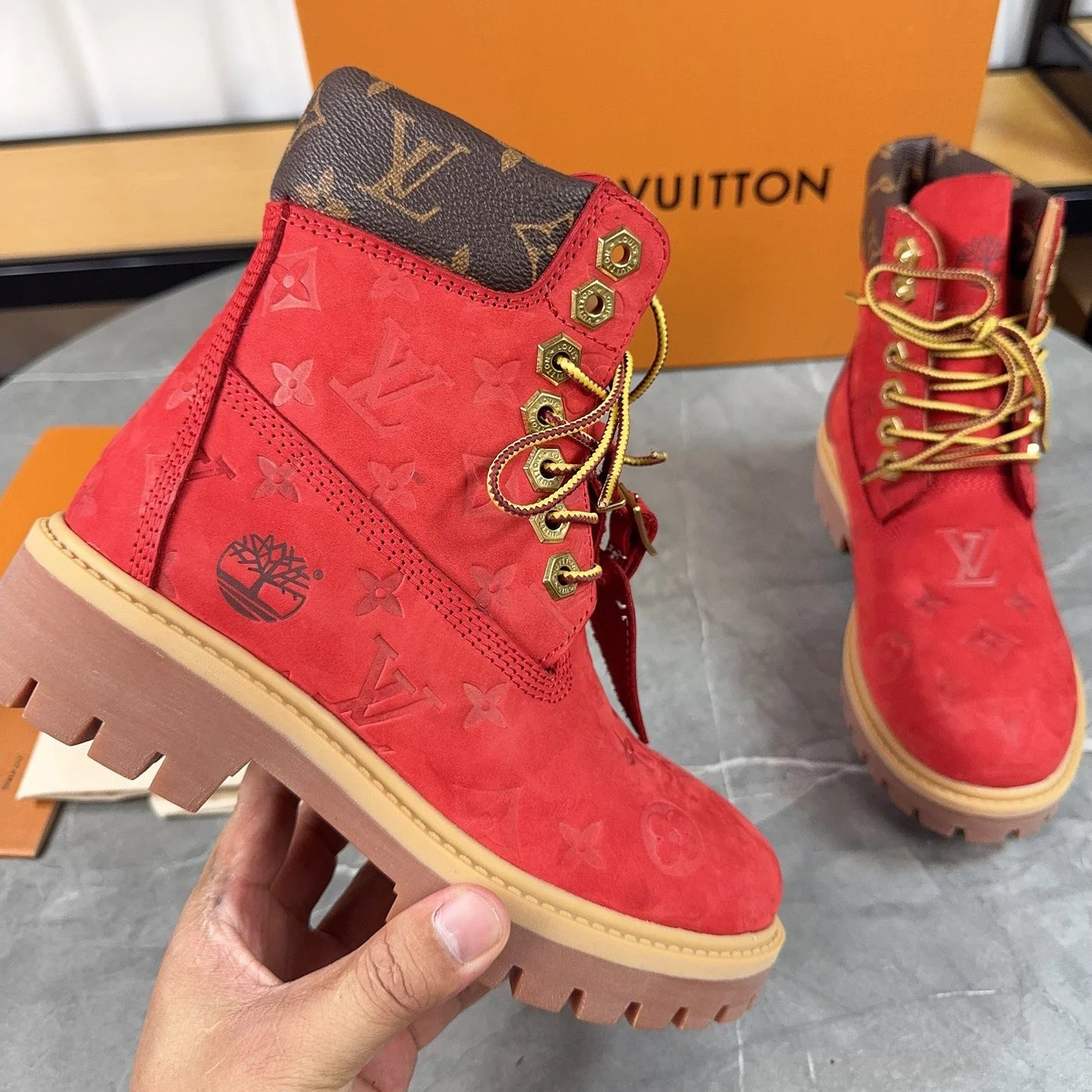 New fashion printed couple's short boots 1024101706