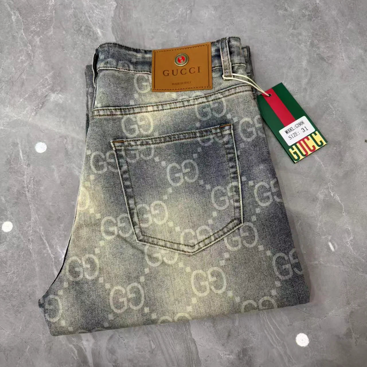 Men's custom-made fashion slim-fit straight leg jeans 1425122514