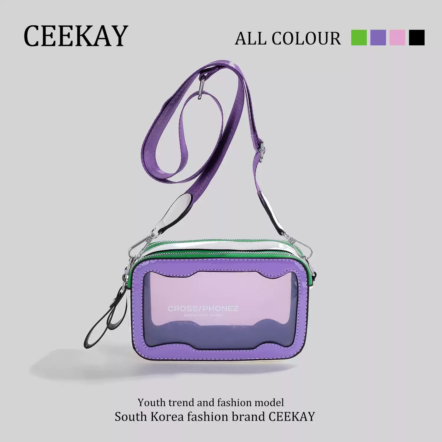 Ceekay Jelly Transparent Crossbody Bag