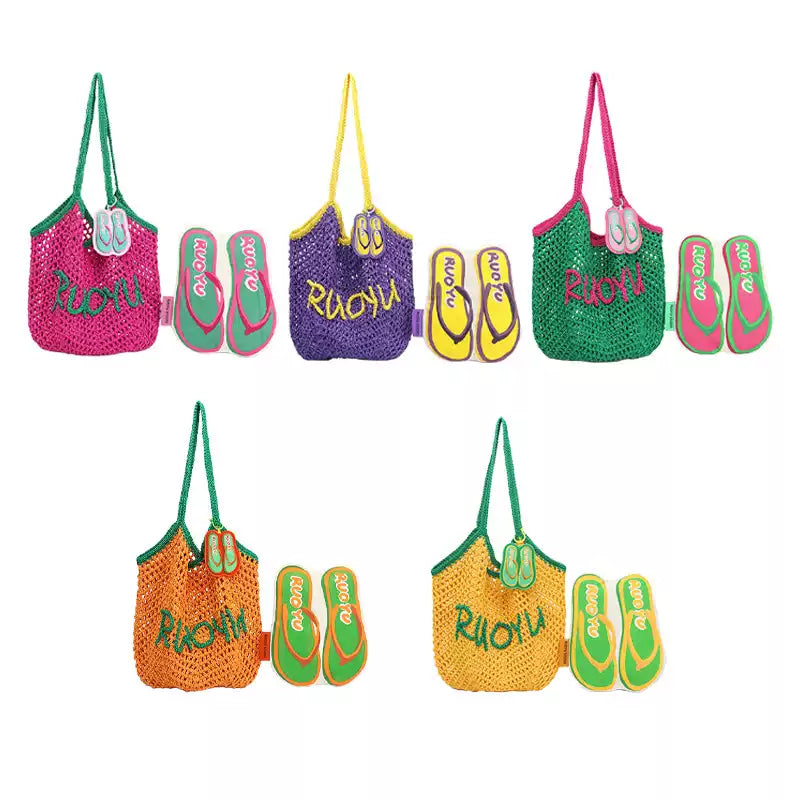 RuoyuStudio Woven Mesh Shoulder Bag