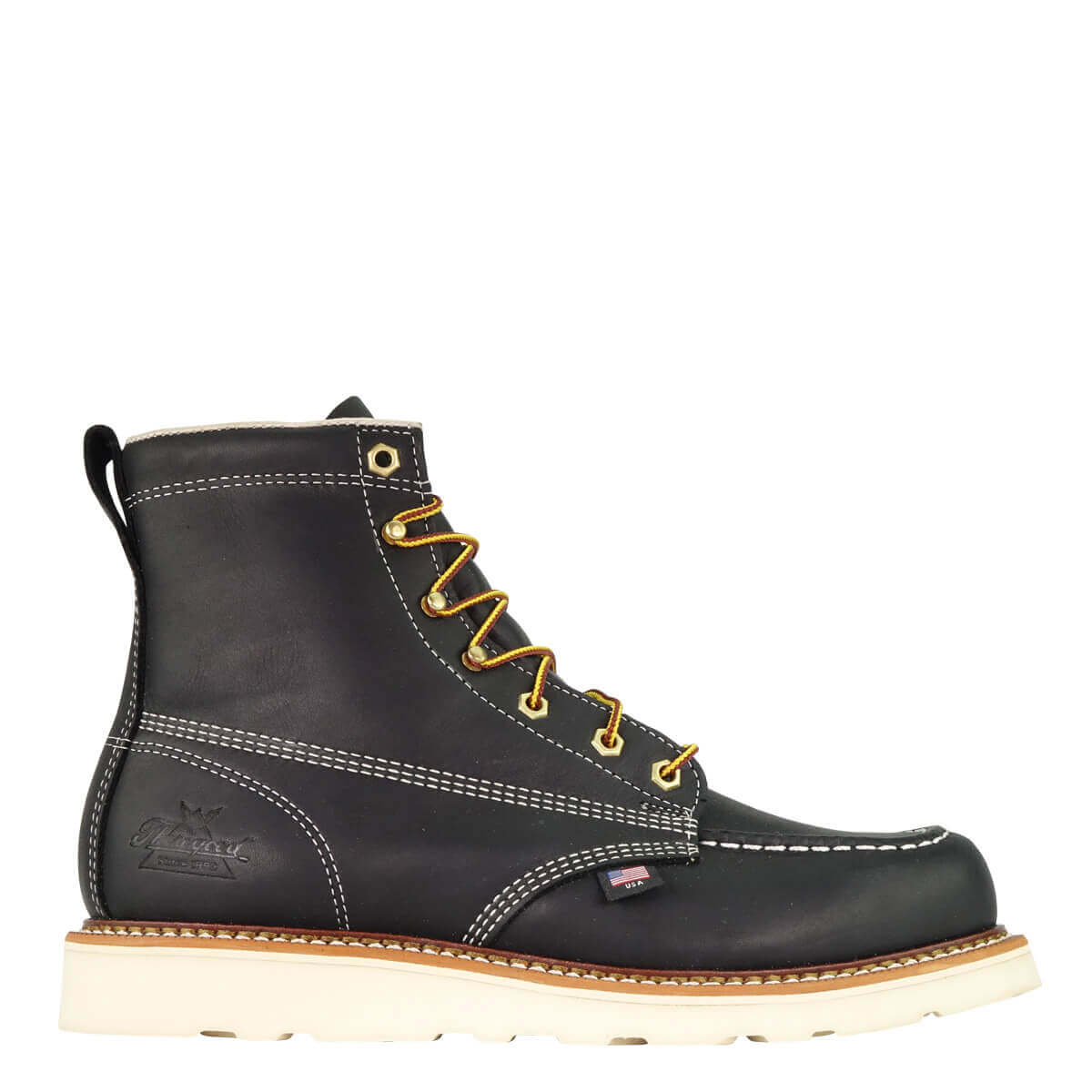 Men's Thorogood AMERICAN HERITAGE – 6" BLACK MOC TOE – MAXWEAR WEDGE