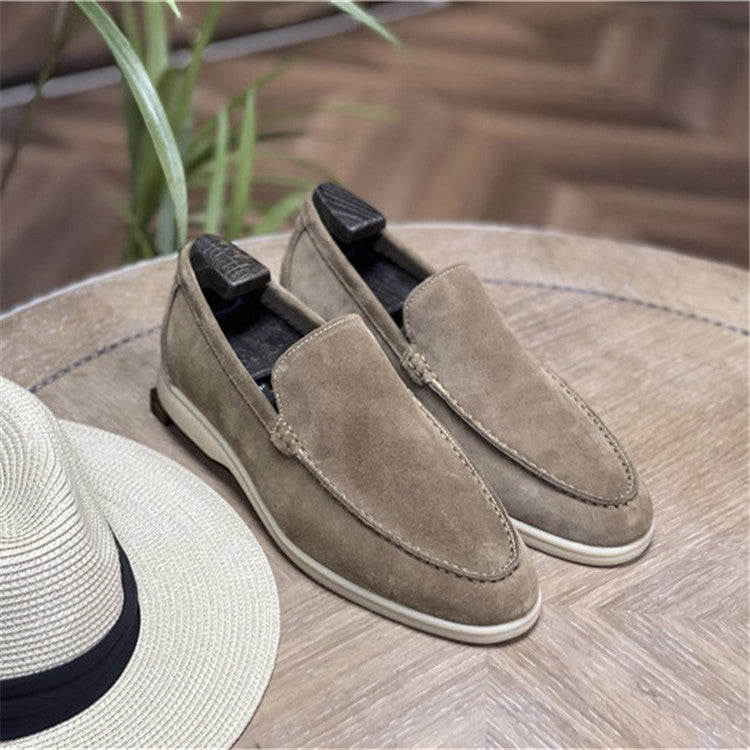 Breathable Square Toe Business Casual Suede Nubuck Men's Shoes