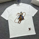 Embroidered Western cowboy short-sleeved T-shirt 1426013008