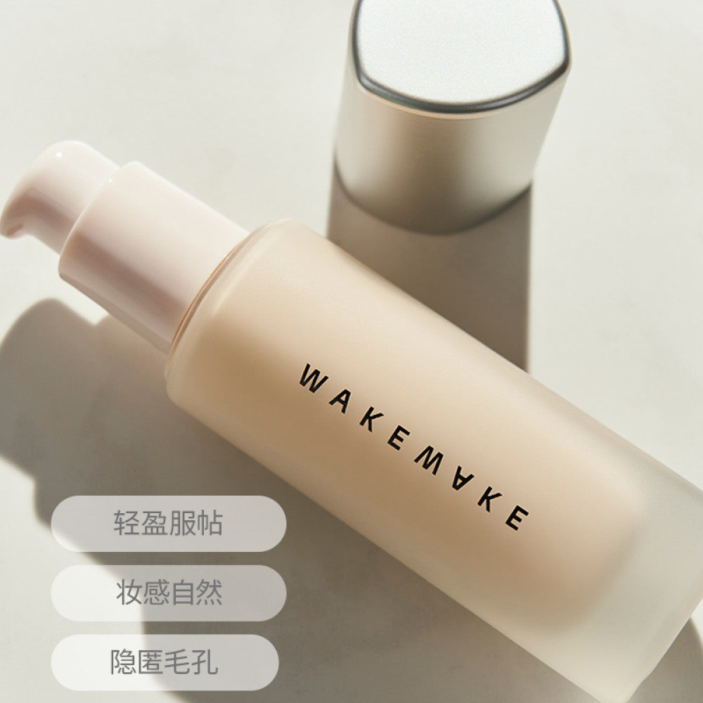 WAKEMAKE liquid foundation small silver bottle South Korea Weike Water Moisturizing Velvet concealer liquid foundation soft dry and matte image 5