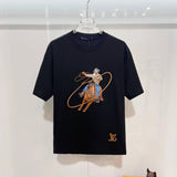 Embroidered Western cowboy short-sleeved T-shirt 1426013008
