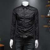 New men's shirt flocked long sleeve shirt 1024022809