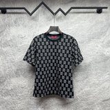 Knitted cotton couple short-sleeved T-shirts 1426013017
