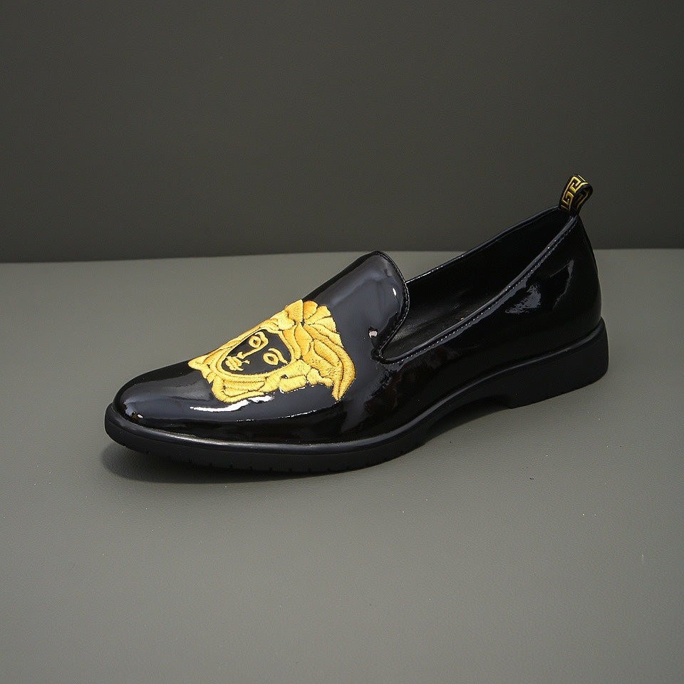 VS Patent leather embroidered Medusa loafers 1826051201