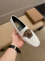 VS Medusa Embroidered Patent Leather Driver 1826051202