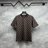 Knitted cotton couple short-sleeved T-shirts 1426013017