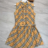 Classic pure cotton checkered vest dress 1426020203