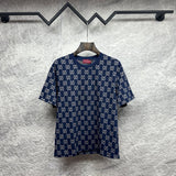 Knitted cotton couple short-sleeved T-shirts 1426013017
