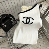 Fashion New Knitted Sling Spice Girl Slant Shoulder Vest Top 1024031120