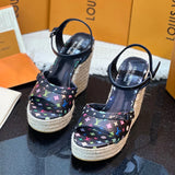 VV Slope Heel Hemp Rope Woven Sandals 1025040218