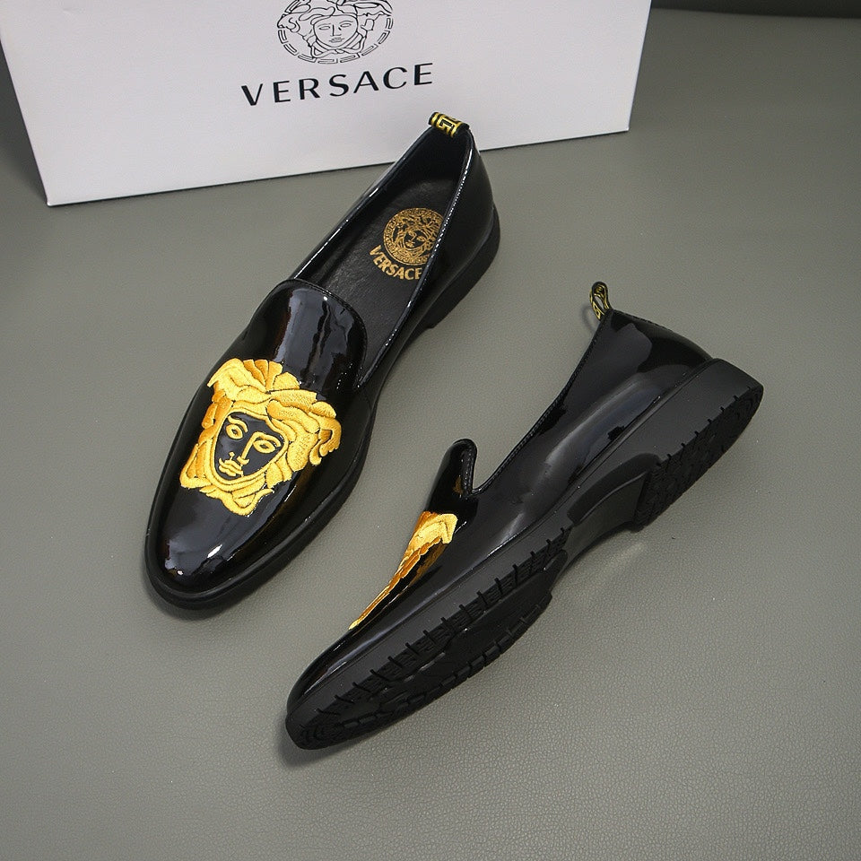 VS Patent leather embroidered Medusa loafers 1826051201