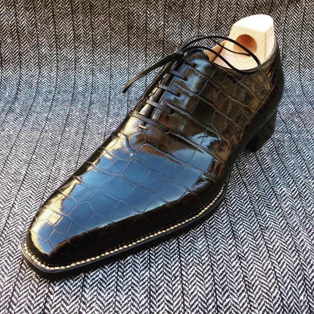 Pure black classic dress men's oxford shoes