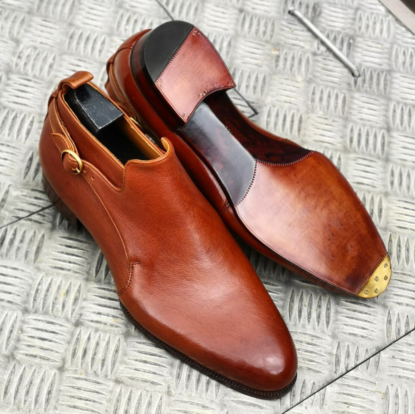 Men's Classic Brown Monk Shoes